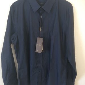NWT Men’s Navy Gucci Button Down Shirt